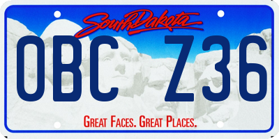 SD license plate 0BCZ36