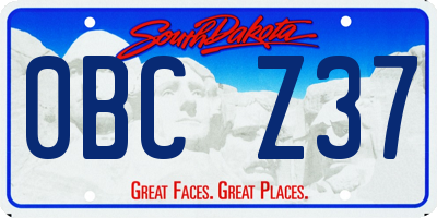 SD license plate 0BCZ37