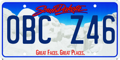 SD license plate 0BCZ46