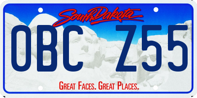 SD license plate 0BCZ55