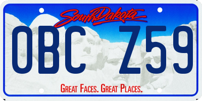 SD license plate 0BCZ59