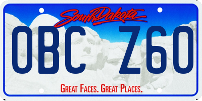SD license plate 0BCZ60