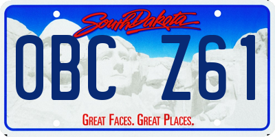 SD license plate 0BCZ61