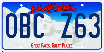 SD license plate 0BCZ63