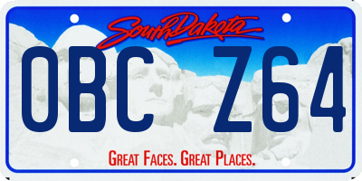 SD license plate 0BCZ64