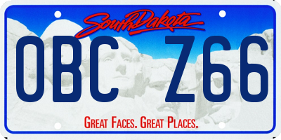 SD license plate 0BCZ66