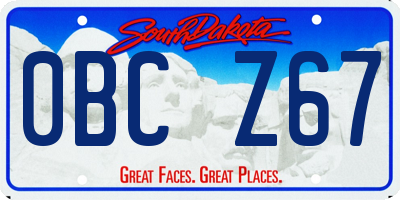SD license plate 0BCZ67