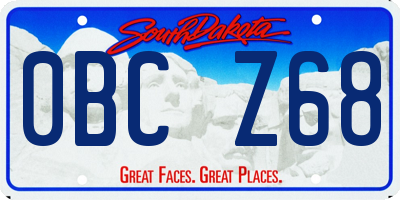 SD license plate 0BCZ68