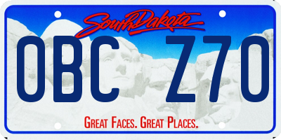 SD license plate 0BCZ70