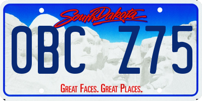SD license plate 0BCZ75