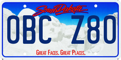 SD license plate 0BCZ80