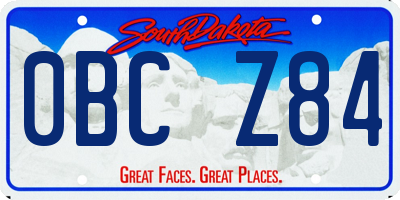 SD license plate 0BCZ84