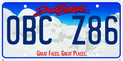 SD license plate 0BCZ86