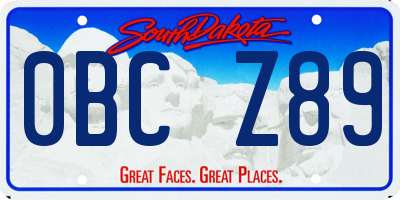 SD license plate 0BCZ89