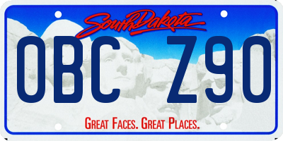 SD license plate 0BCZ90
