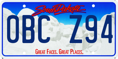 SD license plate 0BCZ94