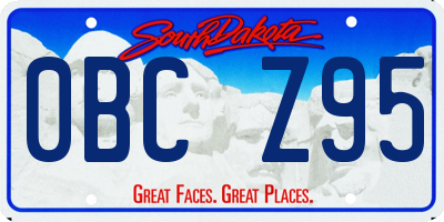 SD license plate 0BCZ95