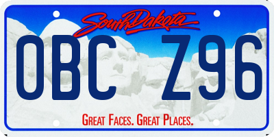 SD license plate 0BCZ96
