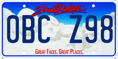 SD license plate 0BCZ98