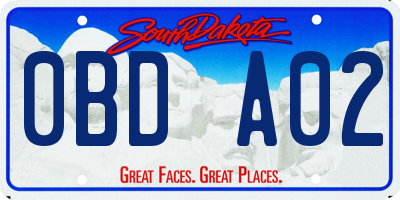 SD license plate 0BDA02
