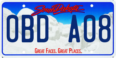 SD license plate 0BDA08