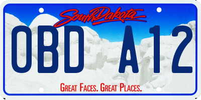 SD license plate 0BDA12
