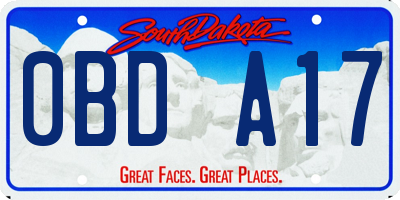 SD license plate 0BDA17