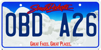 SD license plate 0BDA26