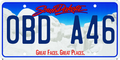 SD license plate 0BDA46