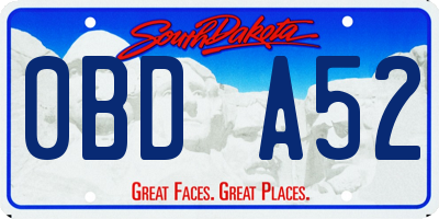 SD license plate 0BDA52