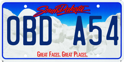 SD license plate 0BDA54