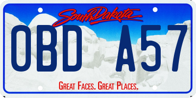 SD license plate 0BDA57