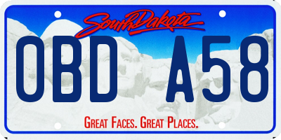 SD license plate 0BDA58