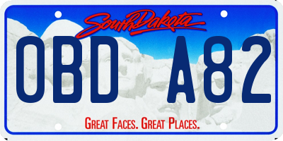 SD license plate 0BDA82