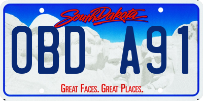 SD license plate 0BDA91