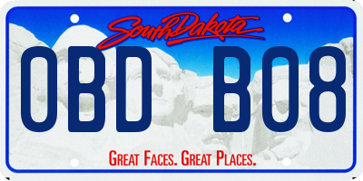 SD license plate 0BDB08