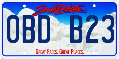 SD license plate 0BDB23