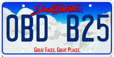 SD license plate 0BDB25