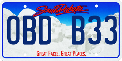 SD license plate 0BDB33