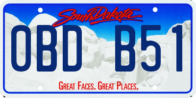 SD license plate 0BDB51