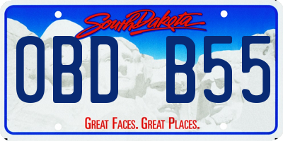 SD license plate 0BDB55