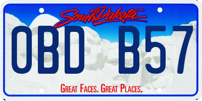 SD license plate 0BDB57