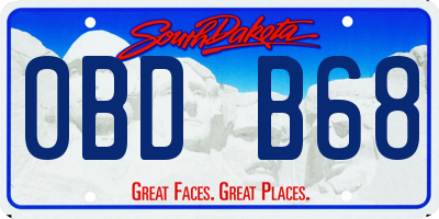 SD license plate 0BDB68