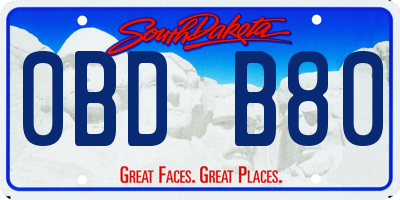 SD license plate 0BDB80