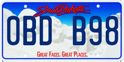 SD license plate 0BDB98