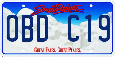 SD license plate 0BDC19