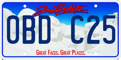 SD license plate 0BDC25