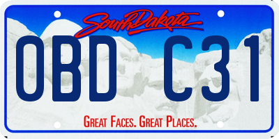 SD license plate 0BDC31