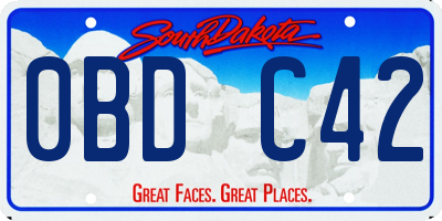 SD license plate 0BDC42