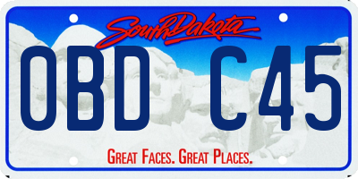 SD license plate 0BDC45